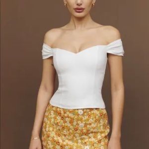 Reformation White Off-Shoulder Top